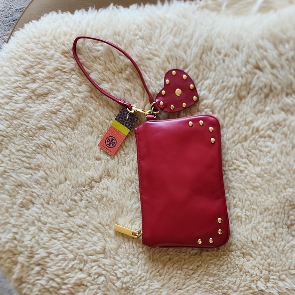 NWT Tory Burch Raspberry Hailey Wristlet Wallet 💖 - Picture 10 of 16